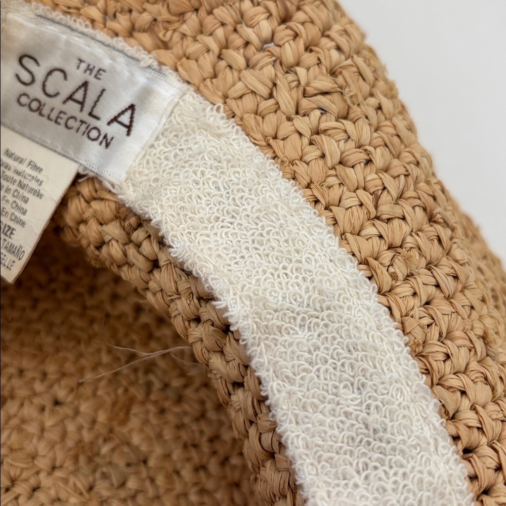 The‎ Scala Collection Packable Beach Travel Crocheted Sun Raffia Straw Hat Women - Picture 4 of 8
